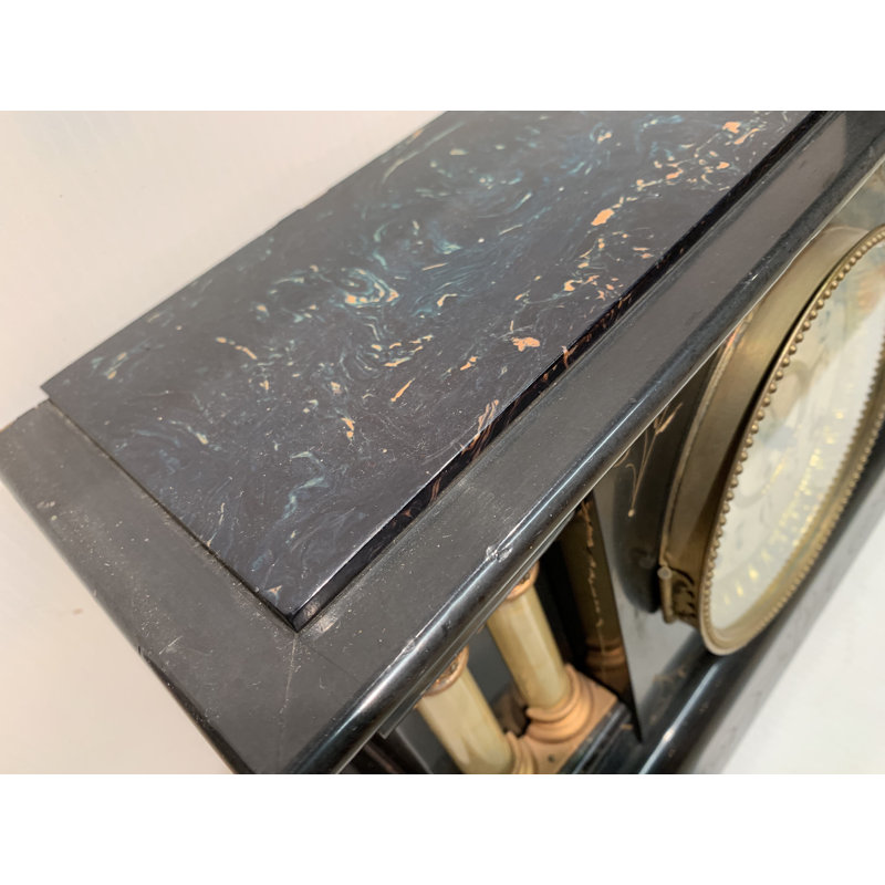 Astoria Grand Analogue Mahogany Mechanical Tabletop Clock in Black